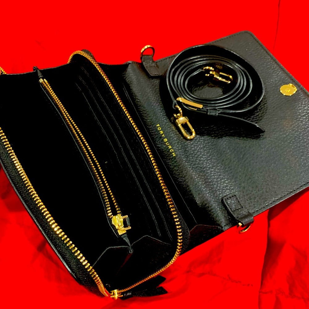 Tory Burch  flat wallet leather crossbody